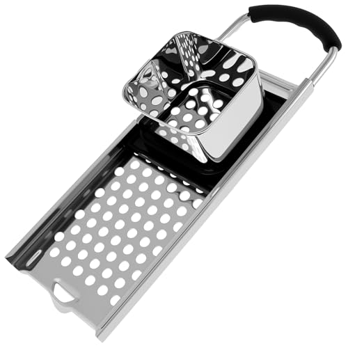 Spaetzle Maker Acero Inoxidable Spaetzle Fabricante de fideos eficiente Prensa de pasta desmontable Spaetzle Press Ergonómico para pasta de pasta – Lavavajillas seguro para pasta casera -asentimiento