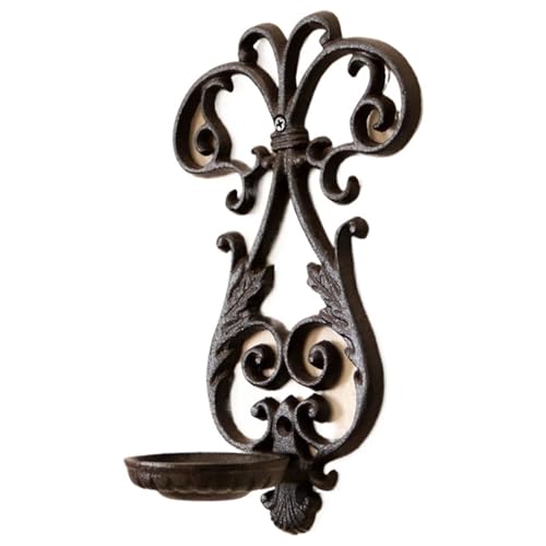 Candelabro de pilar hueco en metal pesado decorativo y hecho a mano