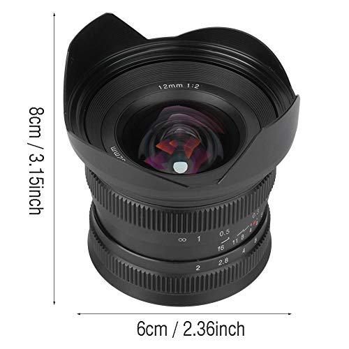 Obiettivo 12mm f2.0, obiettivo grandangolare 97 °