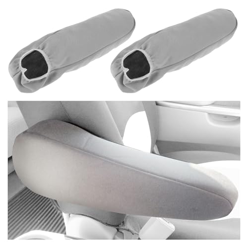 WLLHYF - WLLHYF Paire de housses d'accoudoir de voiture en tissu plat élastique pour accoudoir de siège automobile – Ajustement universel pour camions, SUV, camionnettes (gris)