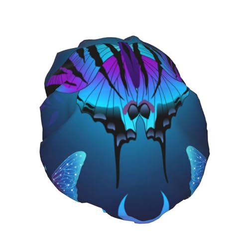 Bonnet de douche réutilisable pour femmes cheveux longs imperméable goth