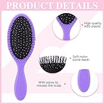 Nuenen 6 Pcs Wet Detangler Hair Brush Travel Dry Hair Brushes Detangling Hairbrush with Soft Bristles for Women Men Girls Boys(Bright Colors) - Image 4