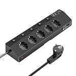 HAFINO – Tischsteckdose Steckdosenleiste mit 2 USB C (PD 30W),5 Fach 