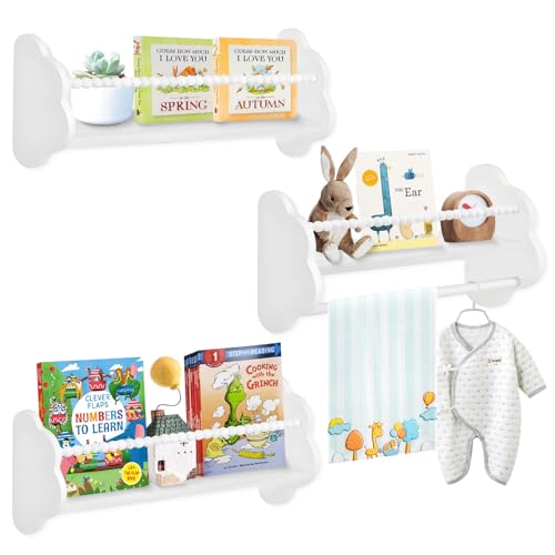 Taimimy 3er Set Kinder Bücherregal Wand, 40cm Wand Bücherregal...