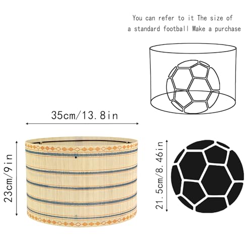 Image of Pendant Lamp Shade, Translucent Bamboo Made, 13.8x9 Inch, Modern Minimalist Style for Living Room, Bedroom (Green Pattern B)