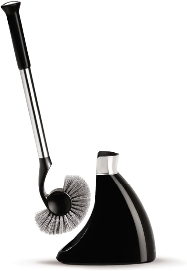 Toilet Brush with Caddy Stainless Steel, Black