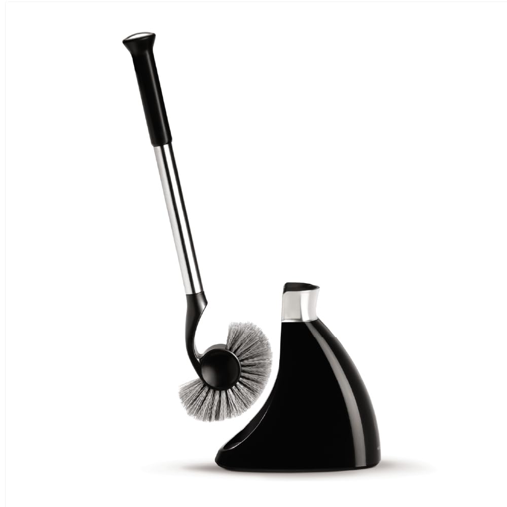 simplehuman Toilet Brush with Caddy Stainless Steel, Black