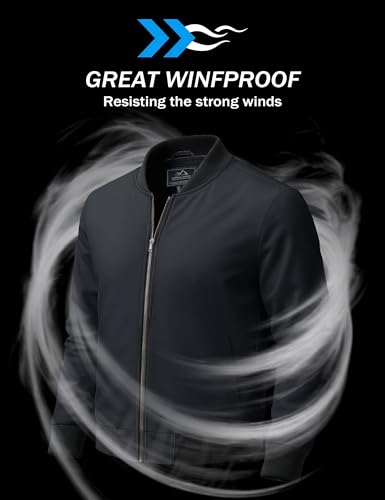 MAGCOMSEN Men's Bomber Jacket Lightweight Casual Zip Up Windbreaker Spring Fall Golf Coat with Pockets2