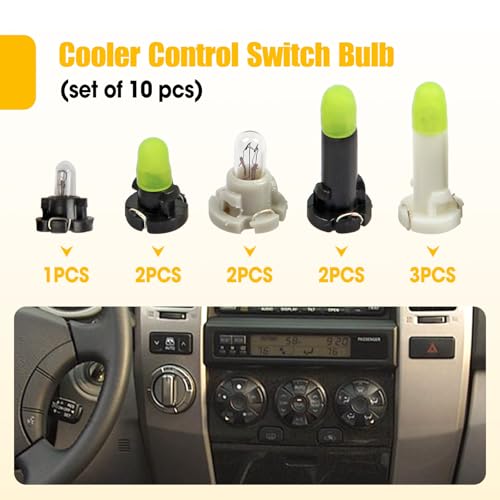 10 unidades bombillas para interruptor control acondicionado Toyota 4Runner miniatura 6