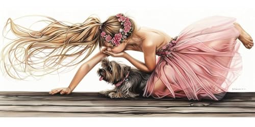 Broderie Diamant Kit Peinture Diamond Chien | Idée Cadeau Loisir Créatif Adulte