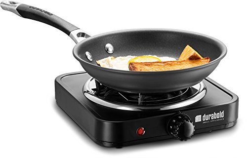 Kitchen Counter-Top Cast-Iron Burner - Stainless Steel Body – Ideal For Rv, Small Apartments, Camping, Cookery Demonstrations, Or As An Extra Burner – By Durabold (Black) #TOP1