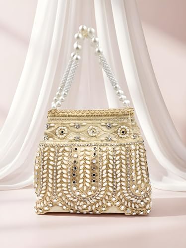 Image of Adiva Potli Handbags For Women | Potli Bags For Ladies For Wedding | Potli Bags For Women | Wedding Bags For Woman | Batwa Potlis Hand Bag | Designer Potli Bag For Ladies For Marriage