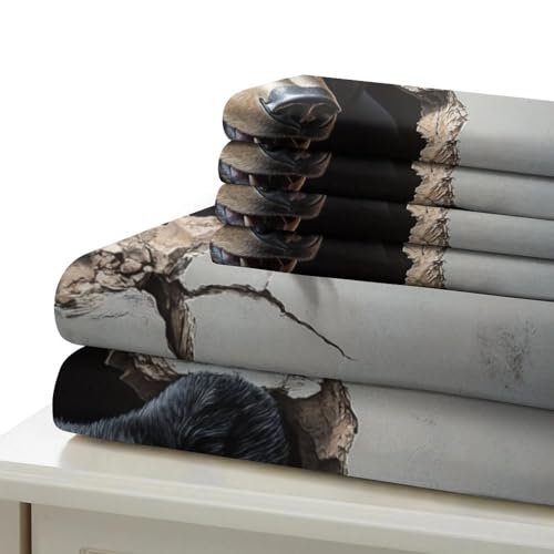 Housse de couette ours 135x200 parure de lit single microfibre 3D - 7