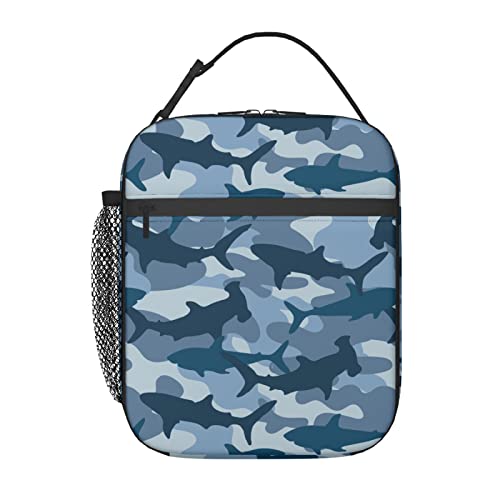 Seimiydf Reusable Military Shark Lunch Bag For Men/Women, Insulated Portable Lunch Box Leakproof Cooler Tote Bag For Office Work Picnic Beach #TOP6