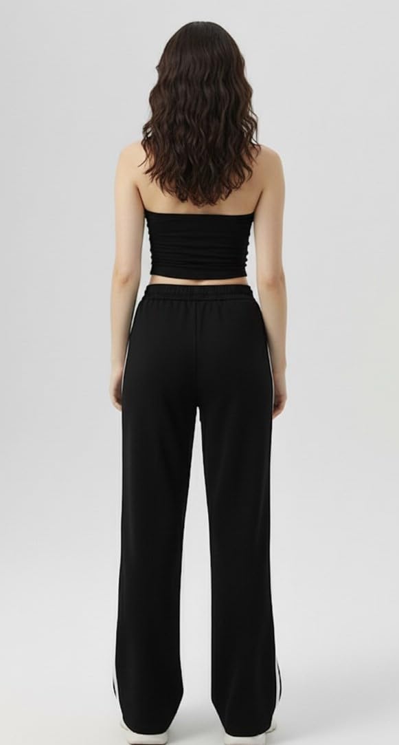 DIAZ Women Jogger & Crop Top Set | Stylish 2-Piece Co-Ord Lounge Wear for Women | High Waist Joggers with Trendy Crop Top | Casual Wear | Gym Wear | Travel Outfit|Tracksuit Co-Ord for Girls