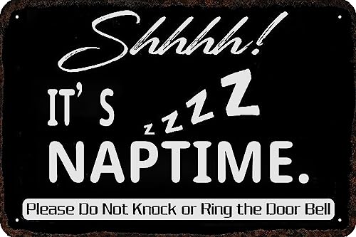 Shhhh Its Nap Time Please Do Not Knock or Ring the Door Bell ���B���e�[�W ���^�� �u���L�Ŕ� ���[���A �ʔ��� �j ���A �ǃA�[�g ���� ���g�� �z�[���f�R���[�V���� 8x12�C���`