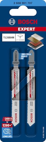 Bosch Professional 2 Lame Expert 'Laminate Clean' T 128 Bhm Per Seghetto Alternativo (Per Laminato Vinile Compatto, Pvc, Hpl, Lunghezza 92 Mm, Accessori Per Seghetto Alternativo) - 2