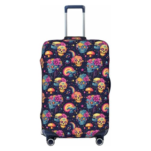 Luggage Cover Protector - Colorful Skulls Tropical Print Suitcase Covers for Luggage Fit 18-21 Inch Suitcase
