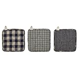 VHC Brands Cotton Pot Holder Set of 2, Heat Resistant, Kitchen Potholders, My Country Collection, Square 8x8, Navy