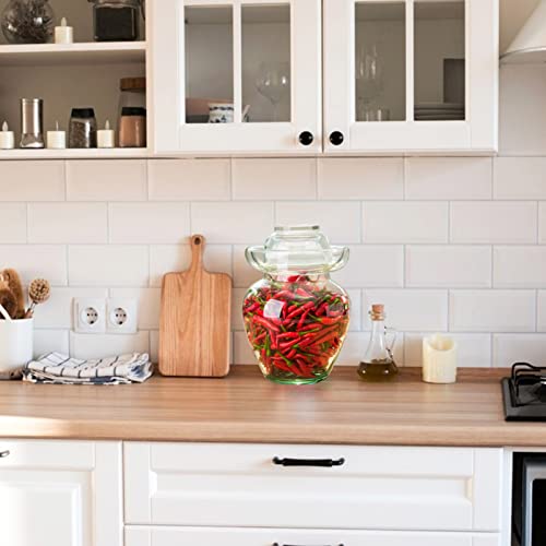 Yardwe Pote de fermentação de vidro chinês tradicional de fermentação panela de decapagem com vedaçã