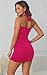 Lunait Women's Bodycon Mini Dress Ruched Sexy Halter Backless Party Club Night Out Cocktail Dresses Rose Pink Small