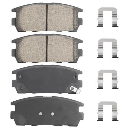 Rear Semi-Metal Disc Brake Pads Set for GMC Terrain 10-17,for Chevy Equinox 07-17, for Pontiac Torrent 07-09,for Captiva Sport 12-15 for Saturn Vue 08-10, for Suzuki XL7 07-09 4PCS(With Hardware)