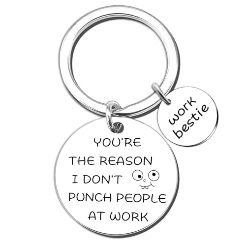 VMHEFAV Work Bestie Keychain Gifts for Women Cute Coworker Keychain