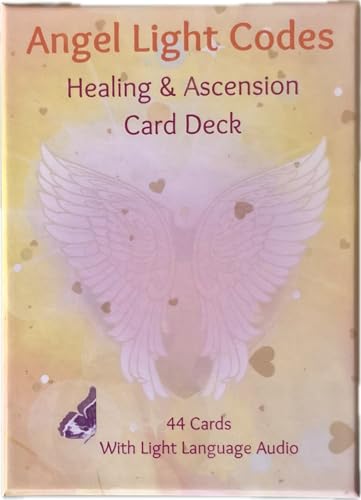 Baraja de cartas de códigos de luz de ángel con mensajes canalizados, lenguaje de luz de audio