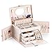 Pude艂ko na bi偶uteri臋 Pude艂ko z bi偶uteri膮 o du偶ej pojemno艣ci Sk贸rzane pude艂ko na bi偶uteri臋 Kolczyk Naszyjnik z organizerem na bi偶uteri臋 z lustrem (kolor: P)