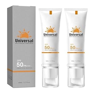 Tinted Sunscreen For Face, Universal Sunscreen SPF 50 PA+++, Protector Solar Con Color, Tinted Sunscreen, No Sticky Refreshing Non And Does Not Harm Residue for All Skin Type and UV Defense (2 pcs)