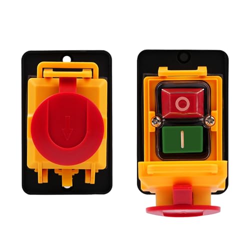 Wattive Interrupteur de machine Interrupteur de sécurité Homologué KJD22-6 Broche 250V 12A Machine Interrupteur à bouton-poussoir Interrupteur...