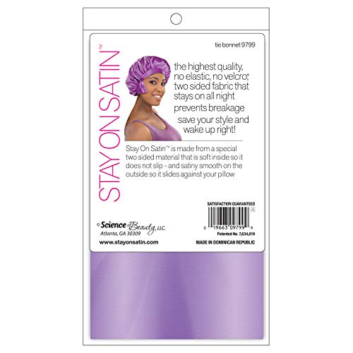 Stay On Satin Tie Bonnet, Silk, 3 Pack #TOP1