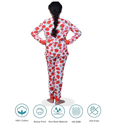 Image of Hestia | H.NSG.N.1 | Kids Girls Nightwear | Sleepwear | Cotton |Trouser Full Sleeves Tshirt | Elastic Waist |Night Dress with Pyjama Tshirts for Girls|All Over Horse Printed |Blue Color 4-6Yrs |Set 1