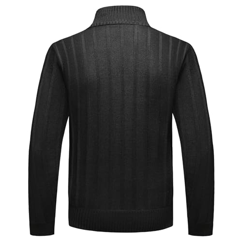 Lamgool Men's 1/4 Zip Pullover Polo Knit Sweater Casual Warm Fall Winter Spring3