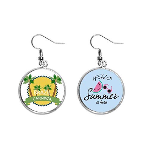 Pendientes de sandía llamativos para el lóbulo y fiestas del Carnaval de Brasil