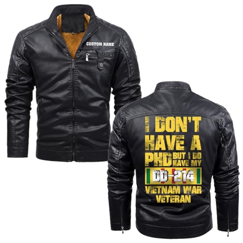 US Veteran, DD-214, Vietnam Veteran Leather Jacket Vest Personalized Vietnam War Ribbon