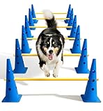Lupar Dog Agility Course Backyard Set, Dog Agility Hurdle Cone Set with Height Adjustable Crossbar for Rehabilitation & Beginners, Dog Agility Equipment for Dog Obstacle Course - 18 Inch