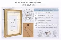 IDEAL TREND 3D Objektrahmen Bilderrahmen mit Passepartout & gehärtetem Glas Holz MDF Rahmen Foto Poster: Farbe: Schwarz | Format: 21x29,7 – Ansicht 4