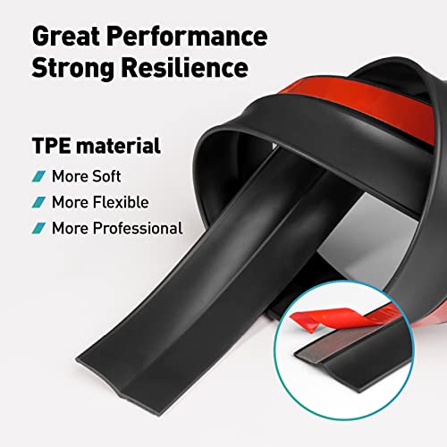 Fcsotsps 36Ft Garage Door Seal Top And Sides-Weatherproofing Garage Door Side Seal Strip,Durable Adhesive Backed Rubber Weather Stripping Garage Door Trim Seal Replacement (Black) #TOP3