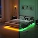 YORMDMO Floating Bed Frame Queen Size, Heavy Duty Bedframe with Smart LED Lights & Charging Station, Modern Metal Platform Bed, Easy Assembly No Box Spring Needed, 8 Inch