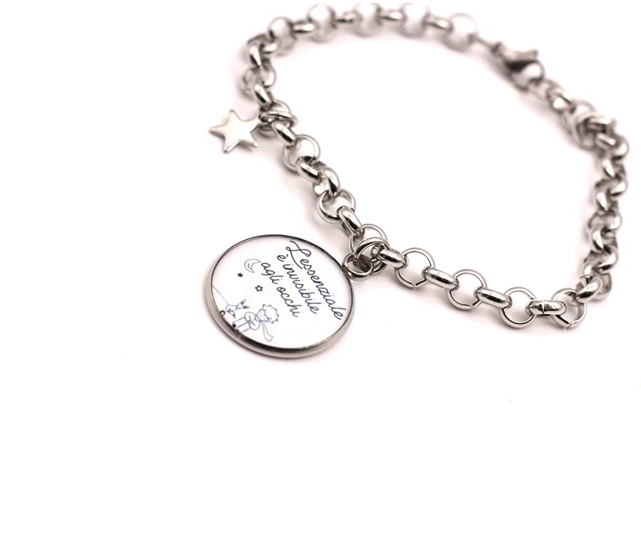Bracciale Piccolo Principe - L'essenziale è invisibile agli occhi - Braccialetto in acciaio
