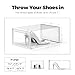 SEE SPRING X-Large Shoe Storage Box Fit Size 11, Clear Plastic Stackable Shoe Organizer for Closet, Space Saving Foldable Shoe Rack Sneaker Container Bin Holder, 12 Pack Clear