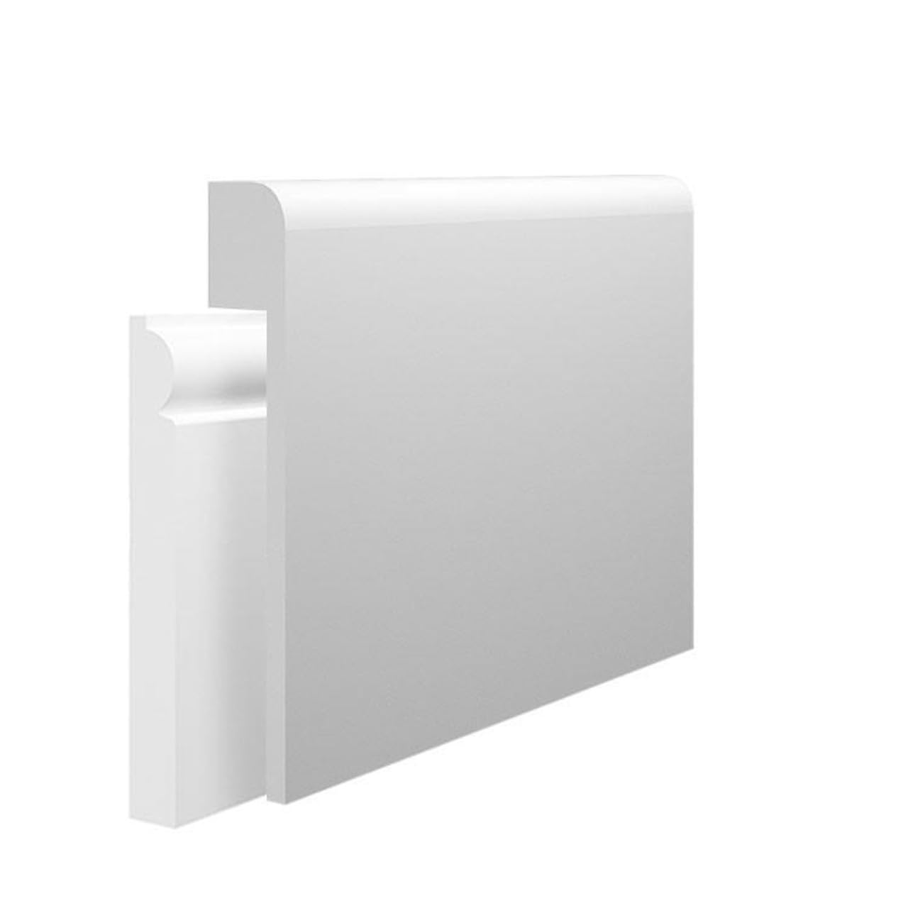 Bullnose MDF Skirting Board Cover - 120mm x 25mm x 4200mm, White Primed, Pack of 2