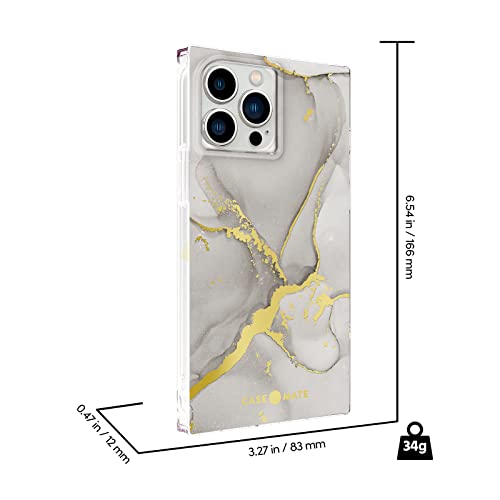 Case-Mate - BLOX Rechteckige Schutzhülle für iPhone 13 Pro Max - Slim - Leicht - 3 Fuß Fallschutz - Nebelmarmor