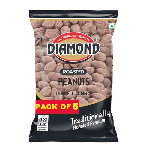 Image of Diamond Sing - Israeli Jumbo Roasted Peanut with Husk, Roasted Groundnut 150 Gms | High Protein - Gluten Free Mungfali | Vacuum Packed Salted Singdana (Pack of 5) 150 Gms Each