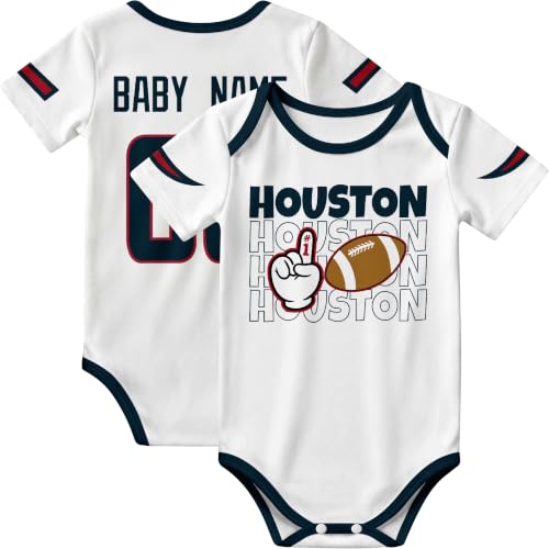 Image of KREDE Baby Clothes Custom Name Bodysuit for Baby Boy Gifts | Short Sleeves Bodysuit with Custom Number Name