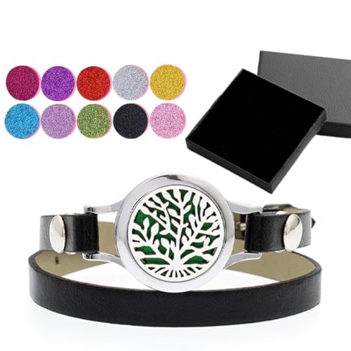 Pulsera difusora de aceites esenciales para mujer, acero inoxidable, pulsera con...