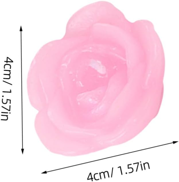 SOLUSTRE 5pcs Pink Rose Flower Floating Candles, Unscented Paraffin Wax Tealights for Romantic Wedding, Party, and Home Decoration