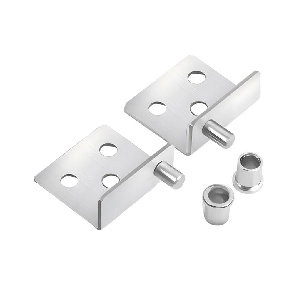 1 Pair Silver Concealed Door Pivot Hinge Stainless Steel Rotating Door Hinge for Cabinet