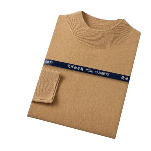 Men's and Winter Long-Sleeved Wool Cashmere Sweater One-Layer Half-Turtleneck Knitted Casual Pullover Loose Jumper